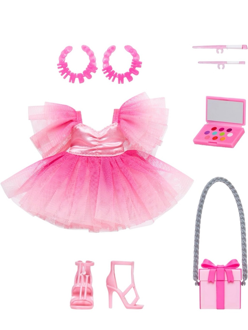 Rainbow Pink Dress & Accessory Set for Kids